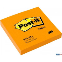 Karteczki samoprzylepne Post-it, Pomaraczowe, 76x76mm, 100 karteczek, 654-NO 3M-3134375328517