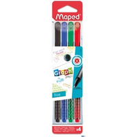 Cienkopis GRAPH PEPS DECO kolory basic 4 szt etui Maped 749020