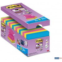 Bloczek samoprzylepny POST-IT Super sticky Z-Notes (R330-SS-VP16), 76x76mm, 14x90 kart., mix kolorw, 2 bloczki gratis