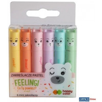 Zakrelacze mini, Feelingi, 6 kol. pastelowych, Happy Color Happy Color HA 4130 01PA-WP6