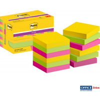 KARTECZKI SAMOPRZYLEPNE POST-IT® SUPER STICKY, 47,6X47,6MM, 12X90 KART., PALETA CARNIVAL