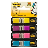 Zakadki indeksujce POST-IT 12x43mm neonowe 683-4AB 4x35szt 3M